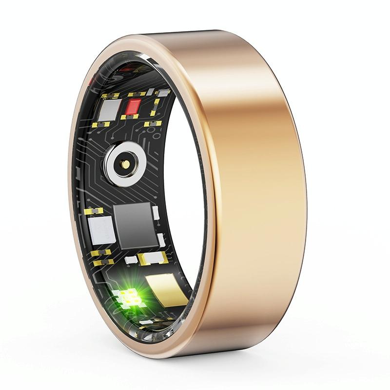 Smart Ring With Heart Rate Blood Oxygen Sleep & Sports Modes - Size 8 - Black
