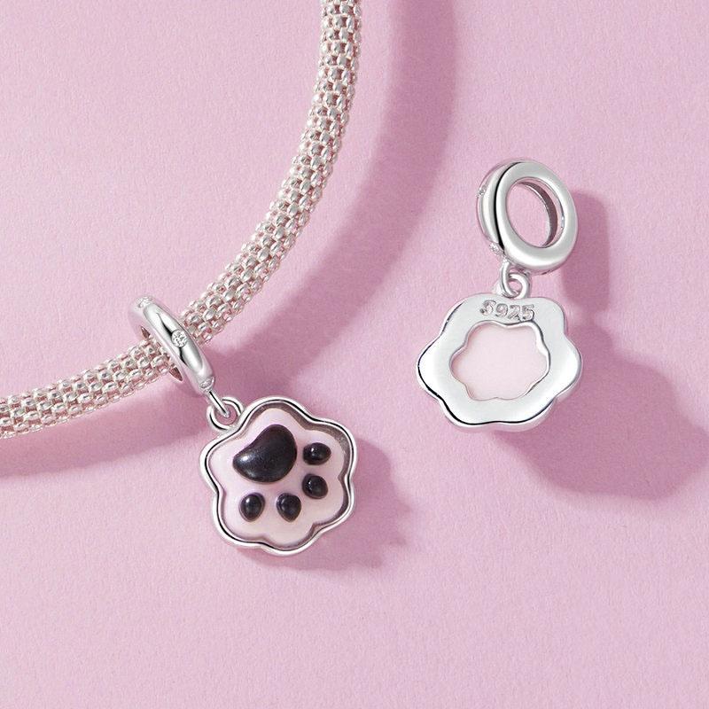 925 Sterling Silver Platinum Plated Luminous Cat Claw Pendant