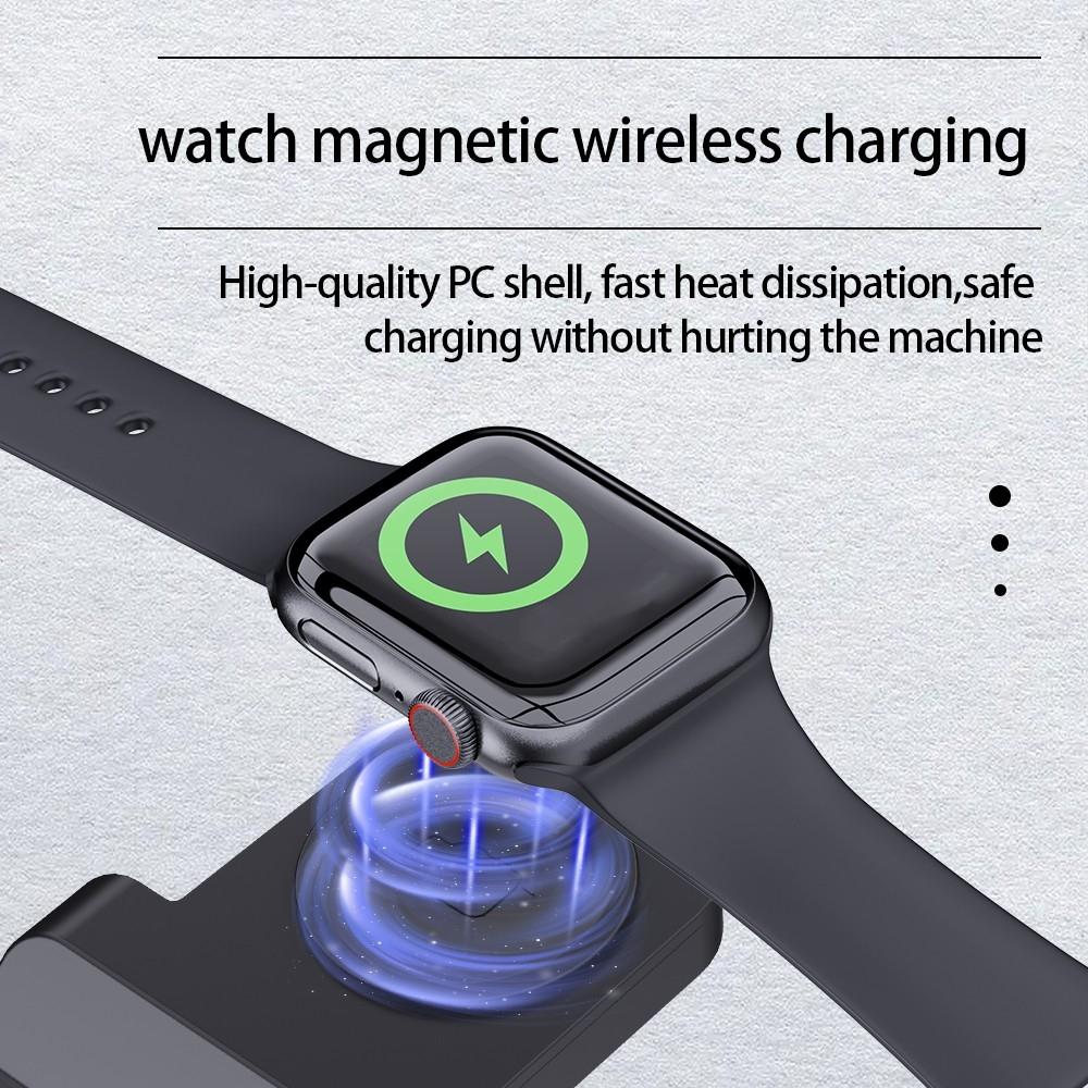 15W Qi Wireless Charger Stand For Iphone Iwatch Airpods - Black