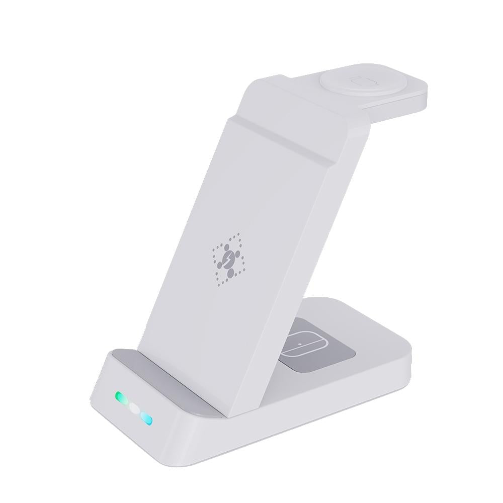 15W Qi Wireless Charger Stand For Iphone Iwatch Airpods - Black