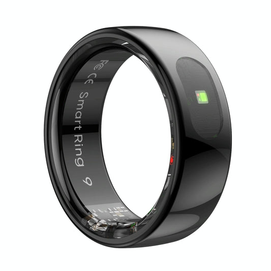 Smart Ring Heart Rate Blood Oxygen Sleep Sports Size 9 - Black
