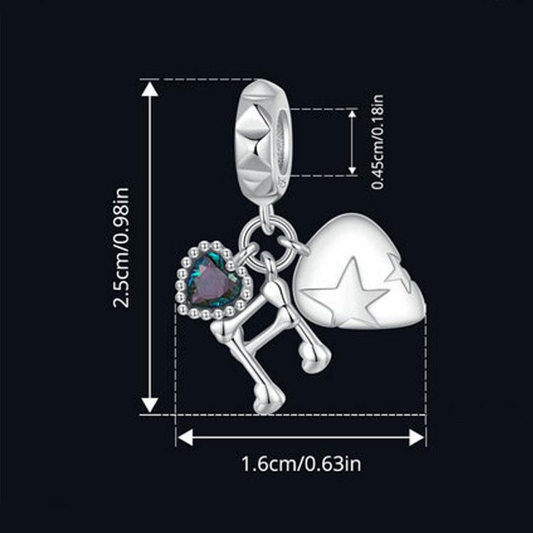 925 Sterling Silver Platinum Note Beaded Pendant