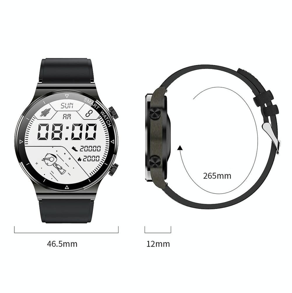1.32 Inch Heart Rate Sleep Monitoring Smart Watch - Black Silicone