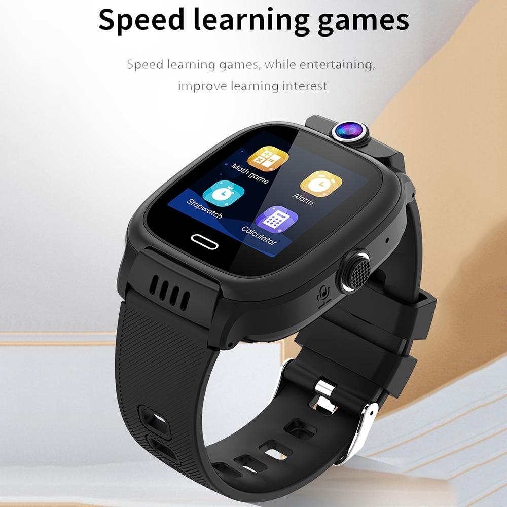 1.44 Inch 4G Video Call Waterproof Smart Children Phone Watch With Sos Function - Black