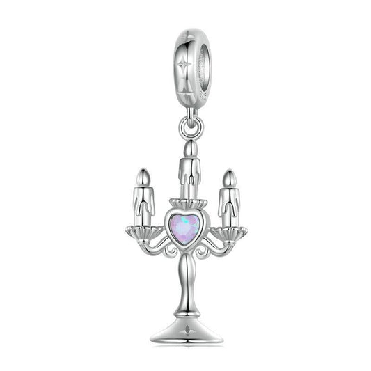 925 Sterling Silver Retro Pattern Candlestick Pendant In