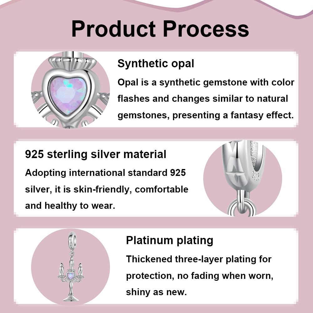 925 Sterling Silver Retro Pattern Candlestick Pendant In