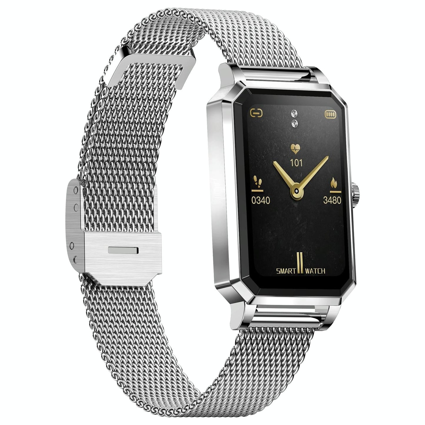 1.13 Inch Women's Smart Watch With Colour Screen & Health Tracking - Gold
