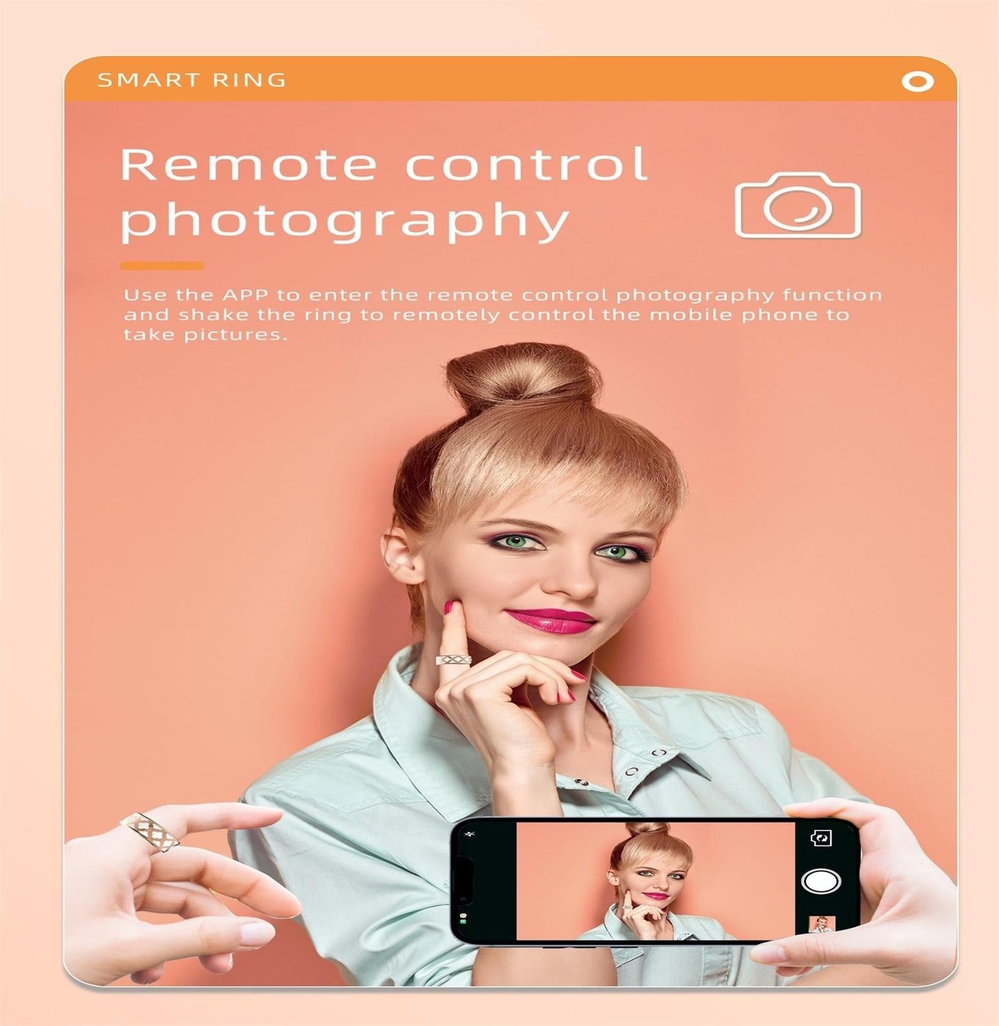 Smart Ring With Heart Rate Blood Oxygen Sleep Monitoring - Rose Gold Size 9