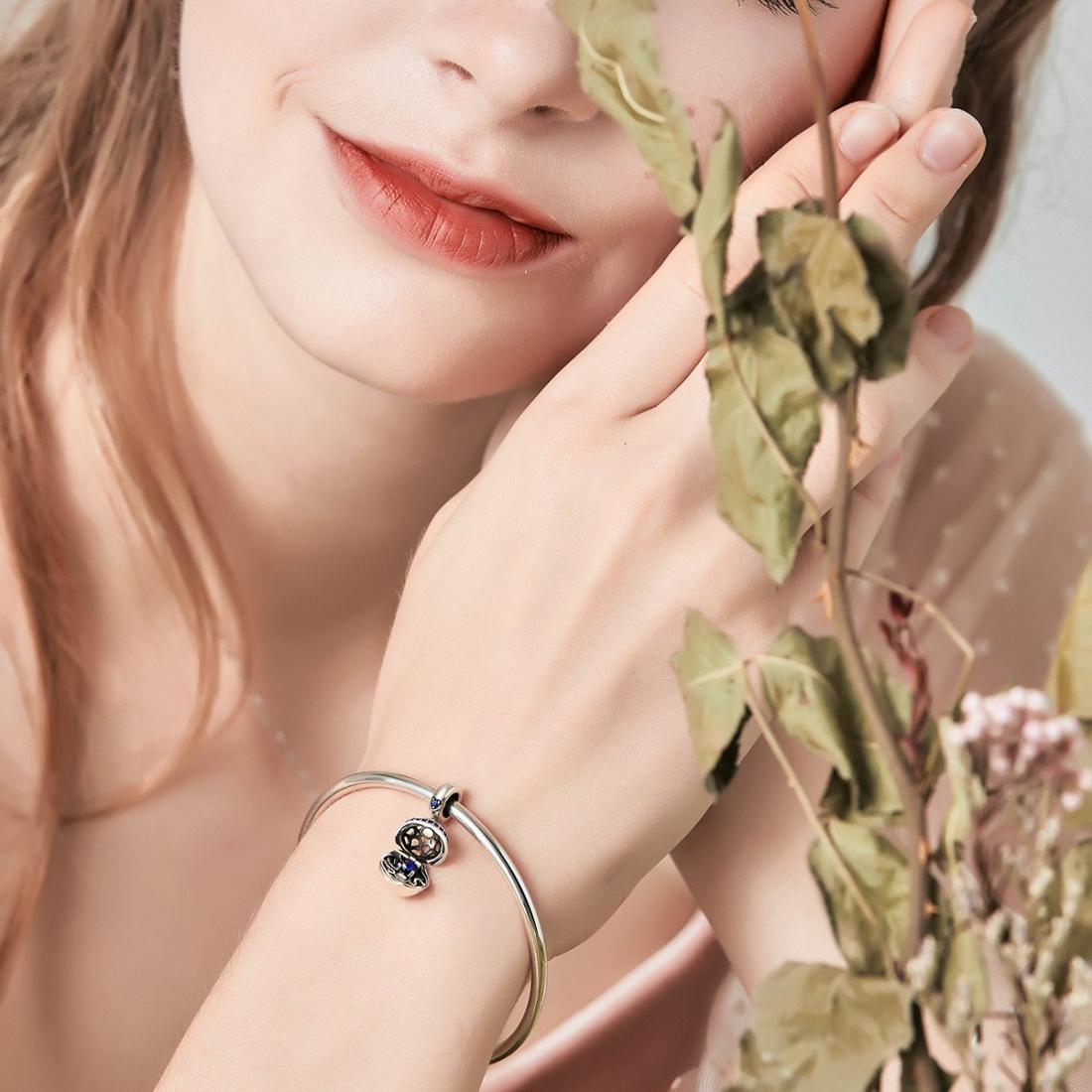 925 Sterling Silver Surprise Love Pendant For Diy Bracelets & Necklaces - Pink