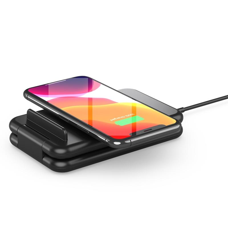 15W 3 In 1 Foldable Wireless Charger For Iphones Iwatchs Airpods - Black