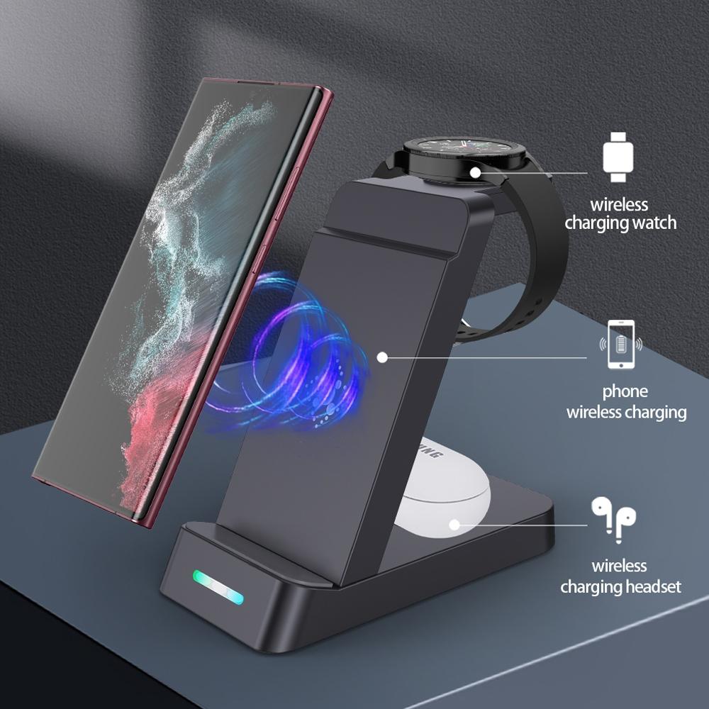 15W 3 In 1 Wireless Charger For Samsung Watch And Galaxy Buds - White