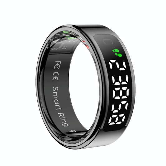 Smart Ring Heart Rate Blood Oxygen Sleep Sports Size 13 - Black