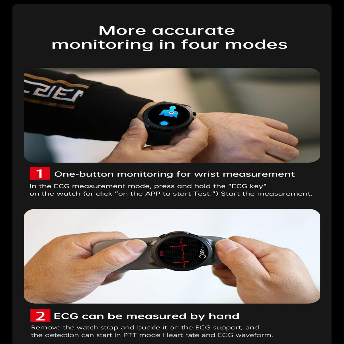 Smart Watch With Heart Rate And Blood Pressure Monitoring