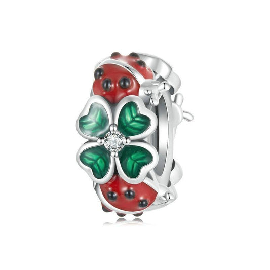 925 Sterling Silver Zircon Ladybug Clover Diy Beads & Silicone