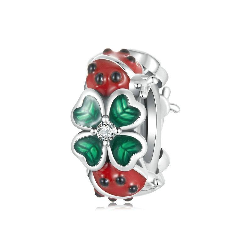 925 Sterling Silver Zircon Ladybug Clover Diy Beads & Silicone