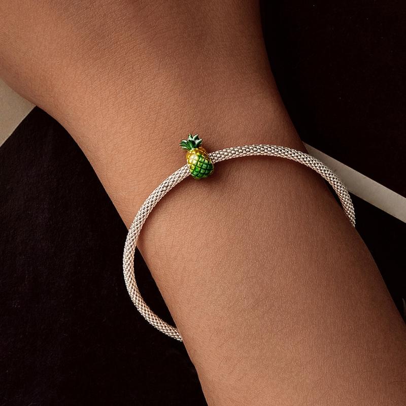 925 Sterling Silver Gradient Pineapple Diy Beads