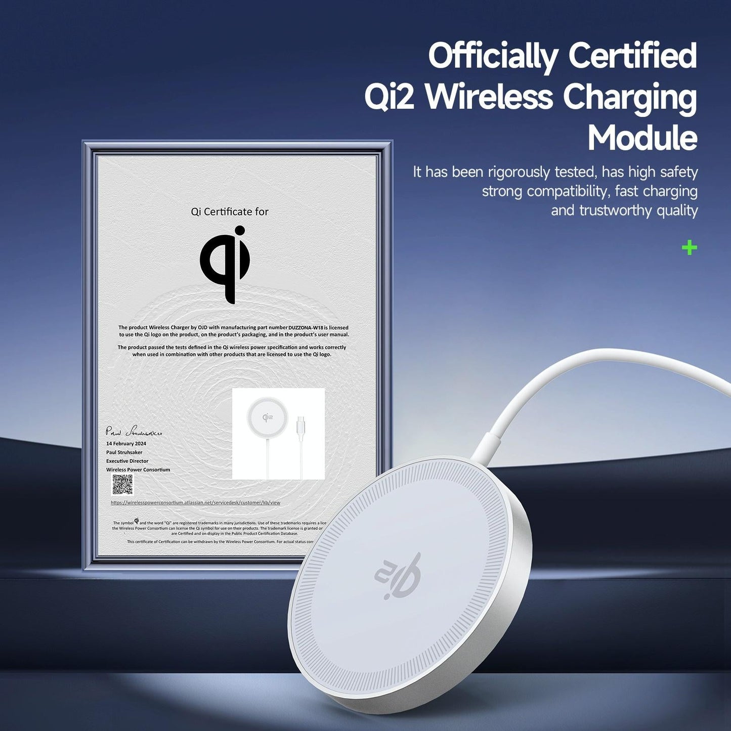 15W Magnetic Suction Wireless Charger White