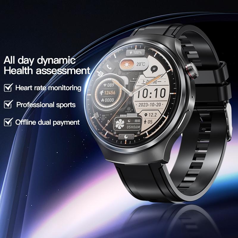 1.46 Inch Colour Screen Smart Watch Support Bluetooth Call / Heart Rate Monitoring - Black