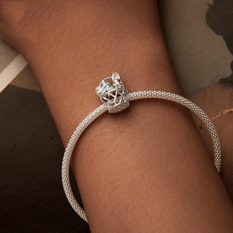 925 Sterling Silver Easter Basket Egg Rabbit Beads