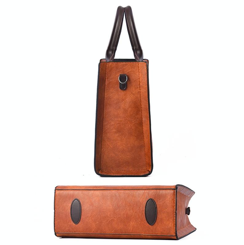 Retro Square Handbag for Commuting - Vintage Style - Red