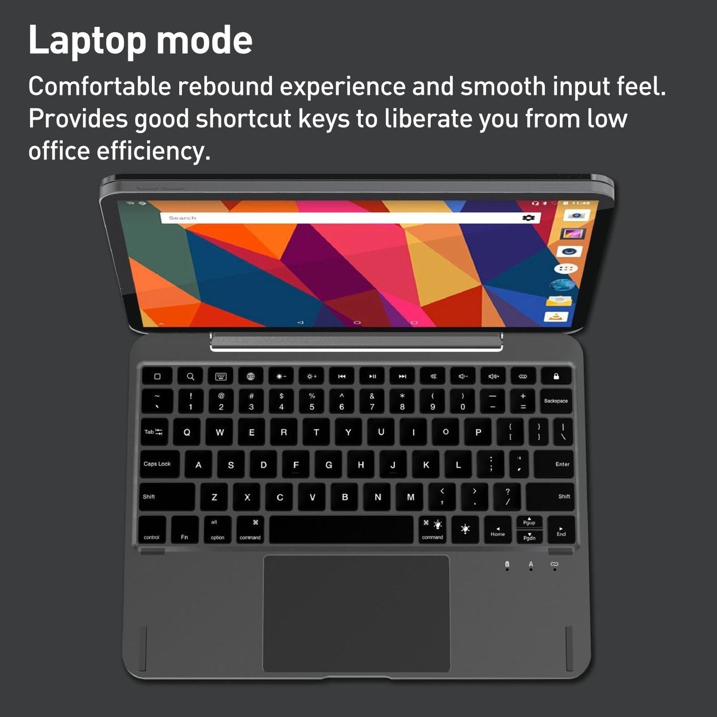 Bluetooth Touch Keyboard Leather Case - Aluminum Alloy - Grey - For Ipad Pro 12.9 2020/2021/2022