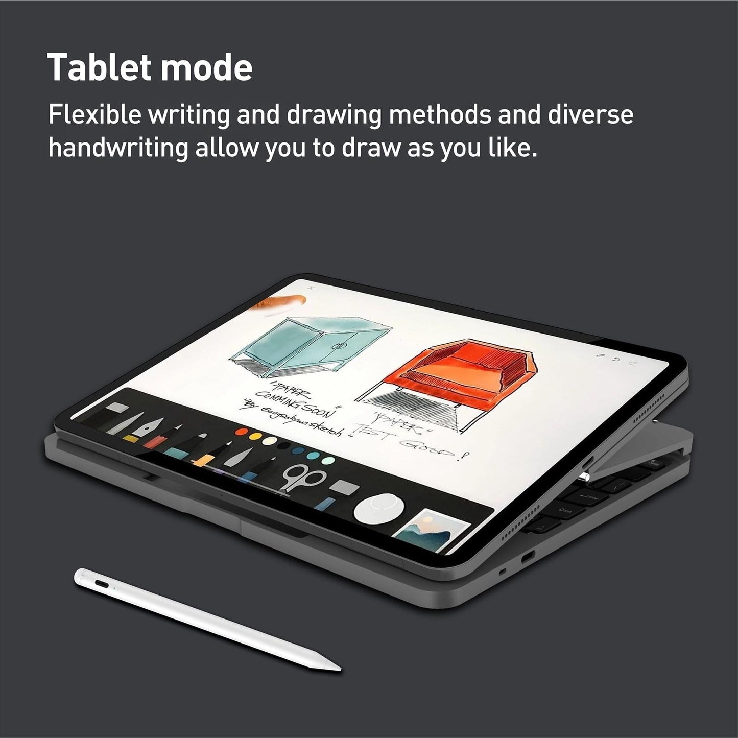 Bluetooth Touch Keyboard Leather Case - Aluminum Alloy - Grey - For Ipad Pro 12.9 2020/2021/2022