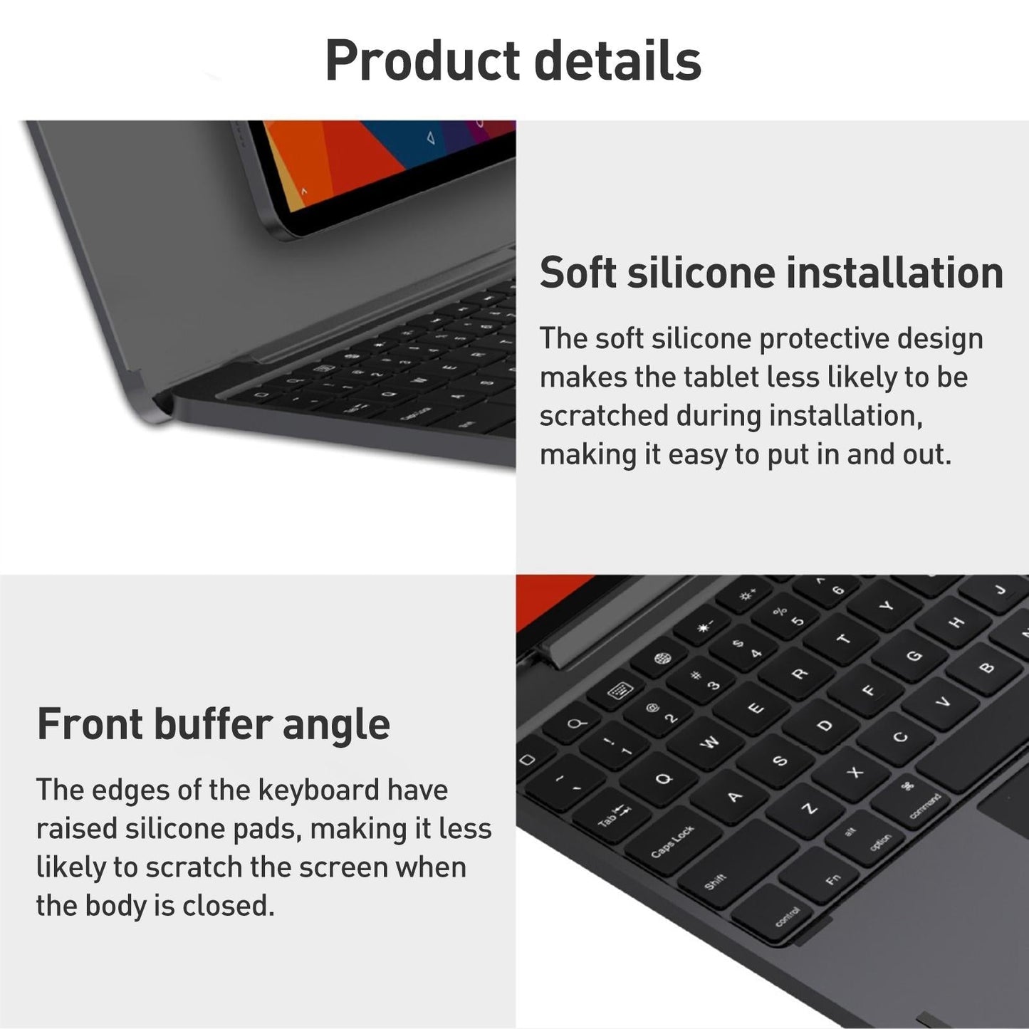 Bluetooth Touch Keyboard Leather Case - Aluminum Alloy - Grey - For Ipad Pro 12.9 2020/2021/2022