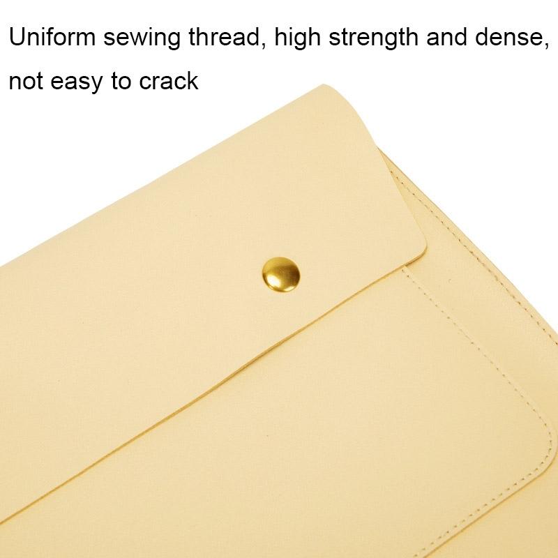 3-in-1 Waterproof Leather Laptop Liner Bag - 14 Inches - Light Grey
