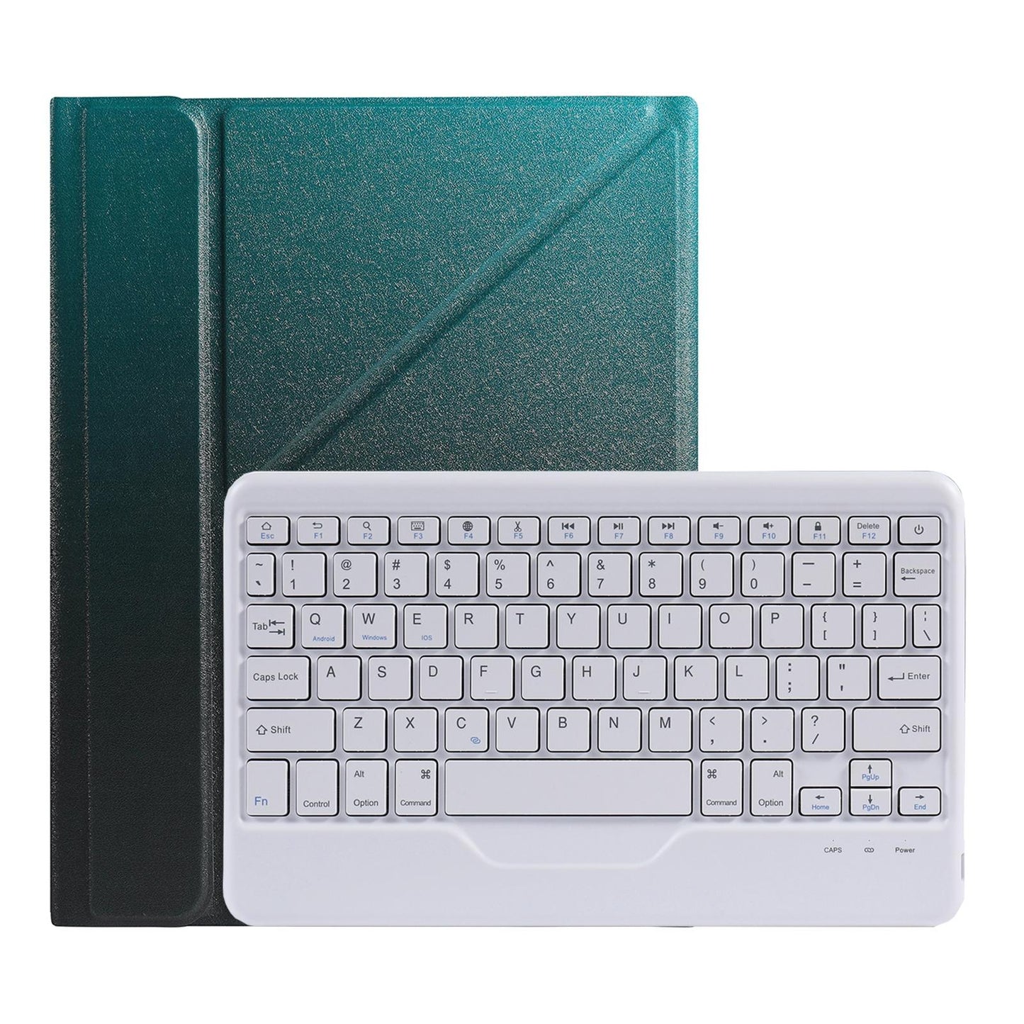 10.2 / 10.5 Inch Bluetooth Keyboard Tablet Case With Triangle Holder & Pen Slot - Black Diamond Pattern