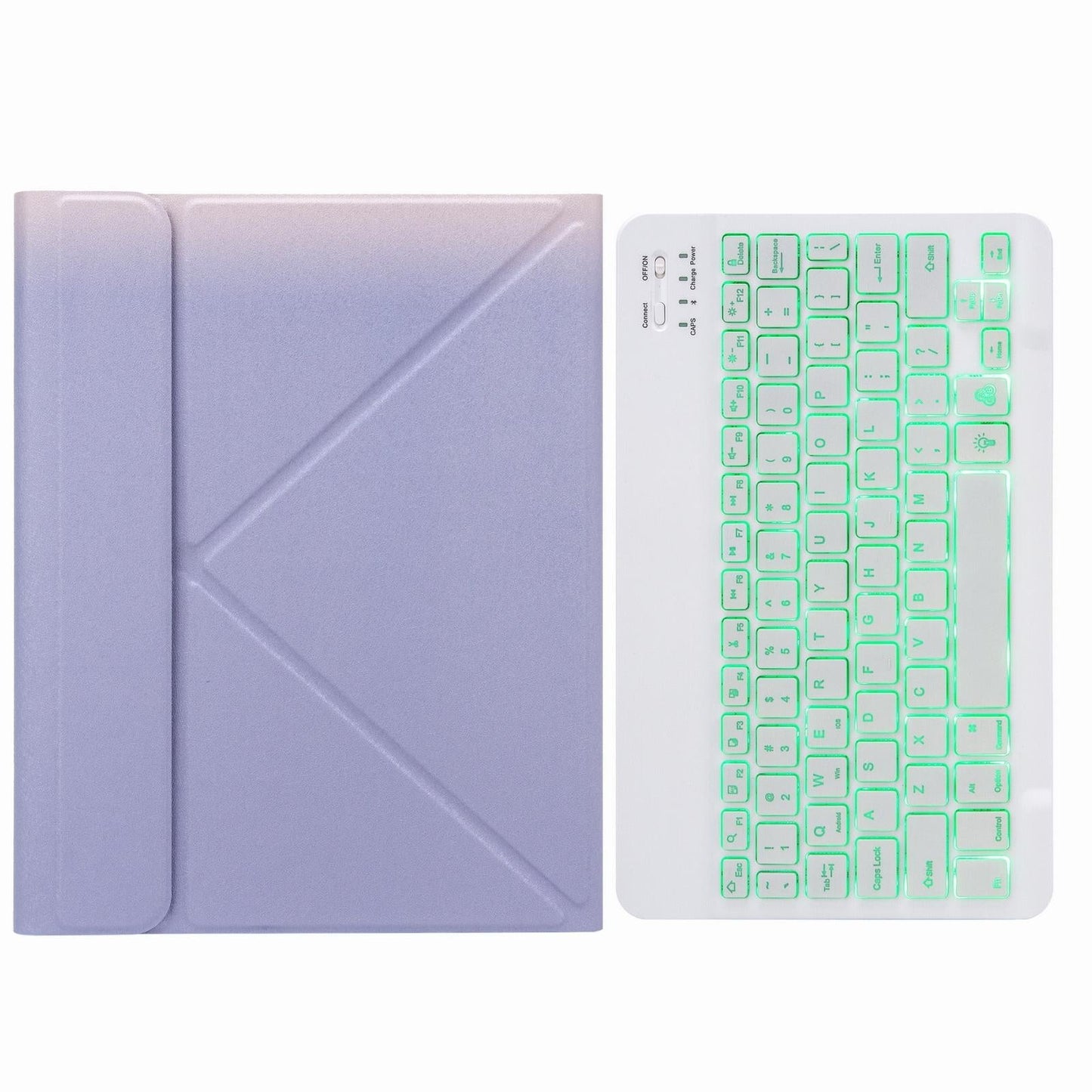 Bluetooth Keyboard Leather Case For Ipad Pro 11 With Three-Fold Holder & Backlight - Rainbow