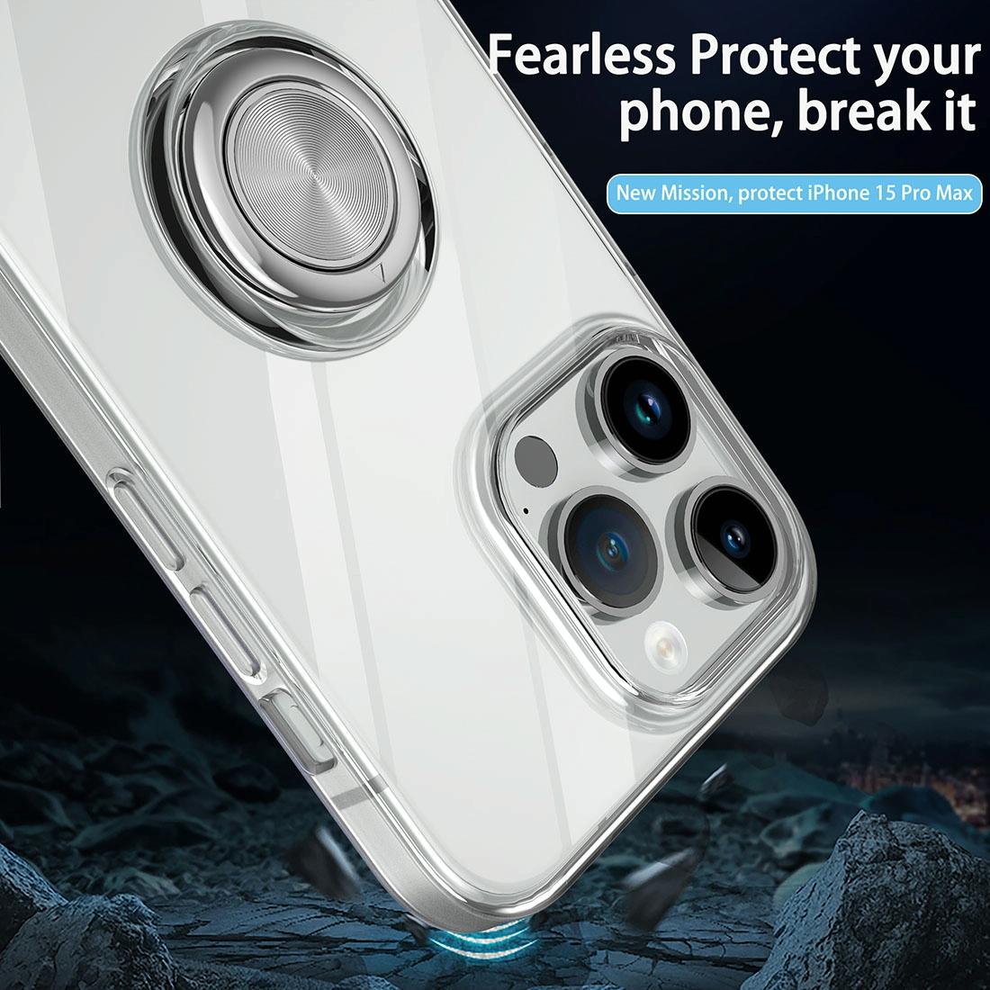 Tpu Phone Case with Ring Holder for Iphone 15 - Slim & Secure