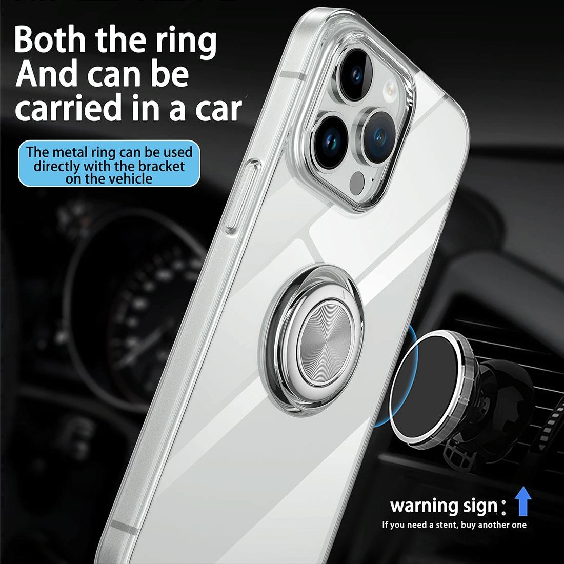 Tpu Phone Case with Ring Holder for Iphone 15 - Slim & Secure
