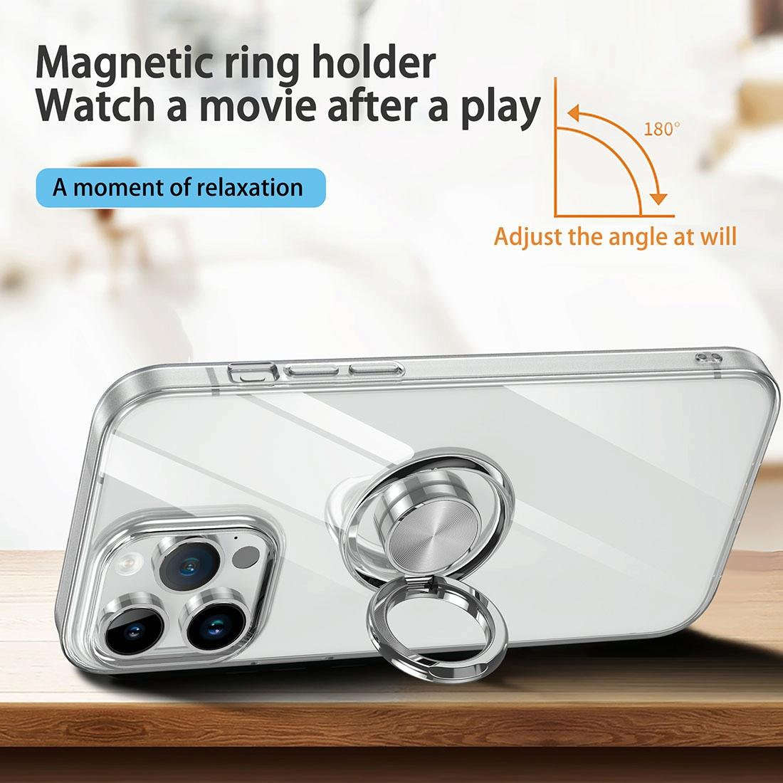 Tpu Phone Case with Ring Holder for Iphone 15 - Slim & Secure