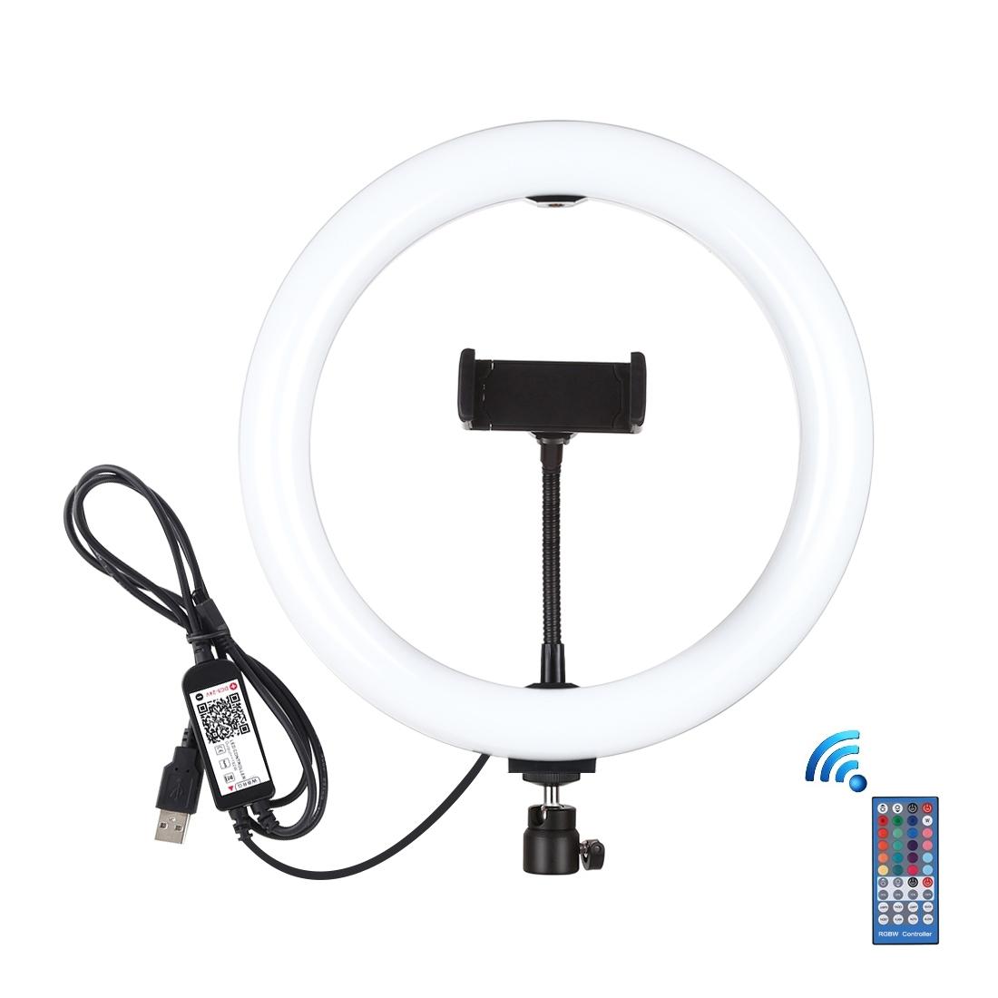 10.2 Usb Rgbw Led Ring Light with Tripod & Remote for Vlogging & Photography - Black