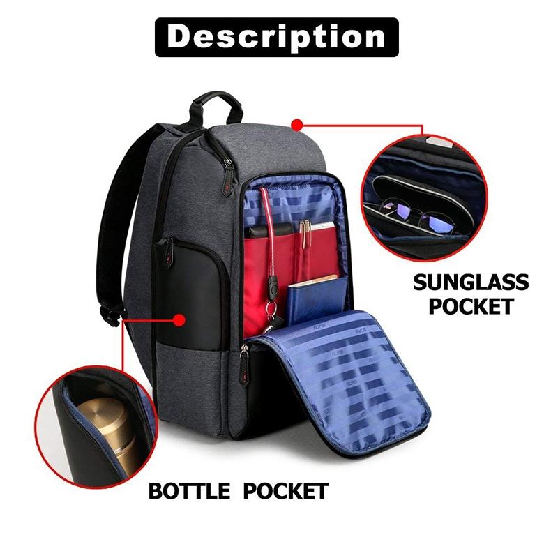 Large Capacity Waterproof Business Shoulder Bag With Usb Port - 37X21X47.5Cm In Black