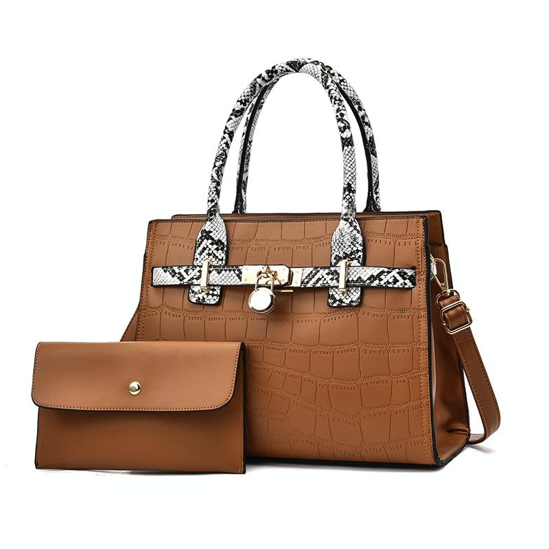 Large Capacity 2-in-1 Stone Pattern Bags - Versatile and Spacious - Khaki