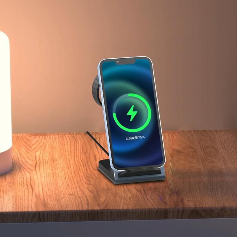 3 In 1 Vertical Metal Wireless Charger - Silver