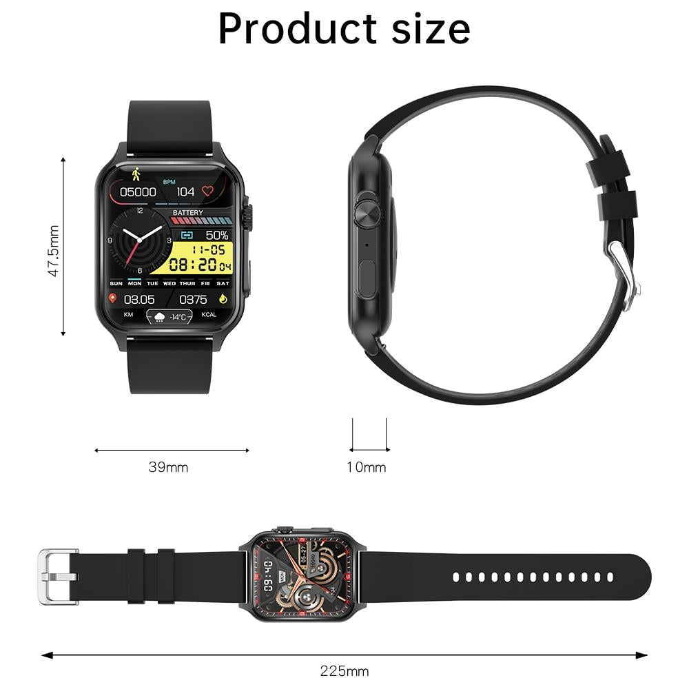 1.96 Inch Ips Screen Smart Watch Supports Bluetooth Calls / Blood Oxygen Monitoring - Gold