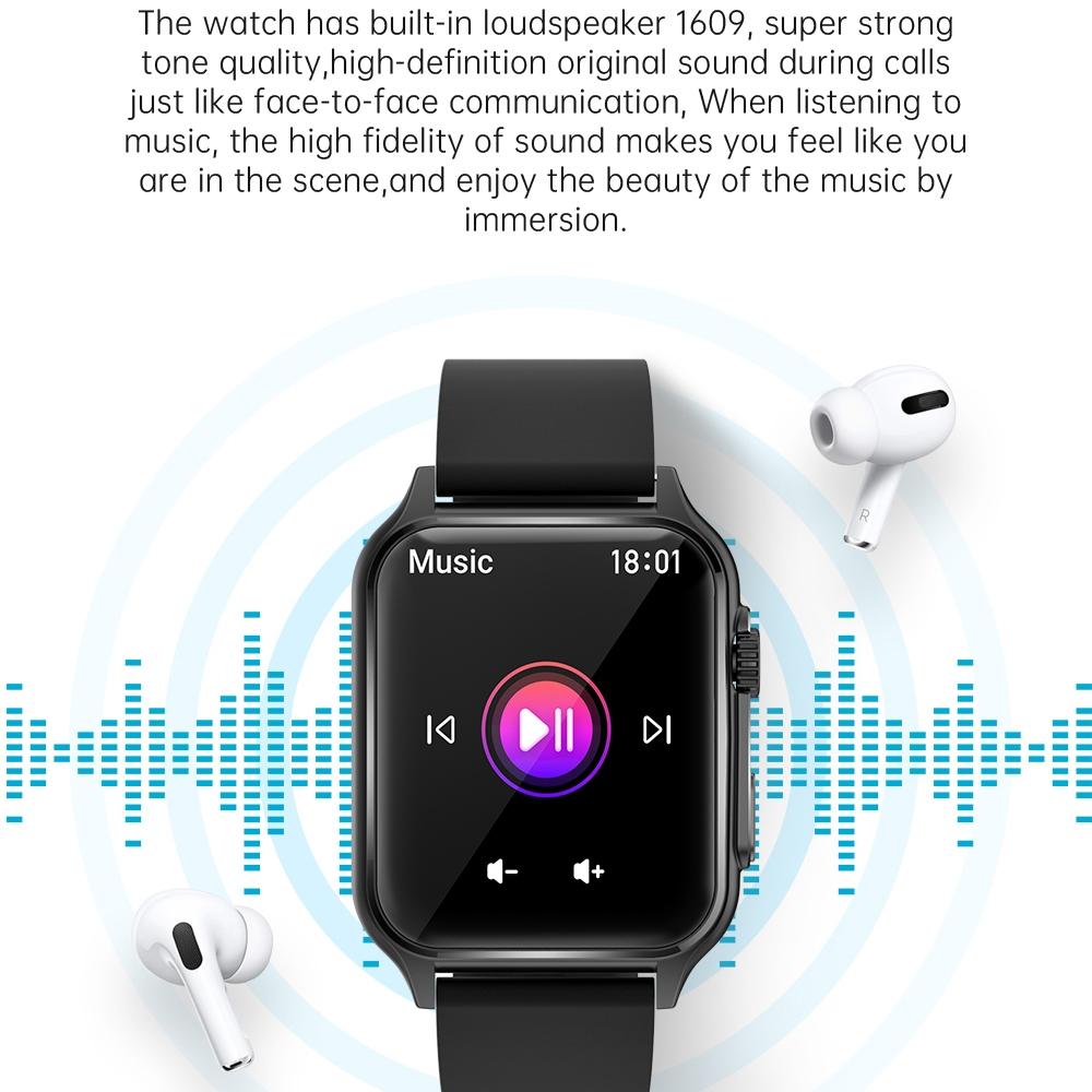 1.96 Inch Ips Screen Smart Watch Supports Bluetooth Calls / Blood Oxygen Monitoring - Gold