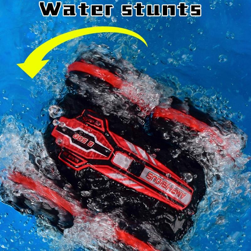 Amphibious Stunt Rc Car - Double-sided Rolling - 2.4g - Electric - Kids' Toy - Green