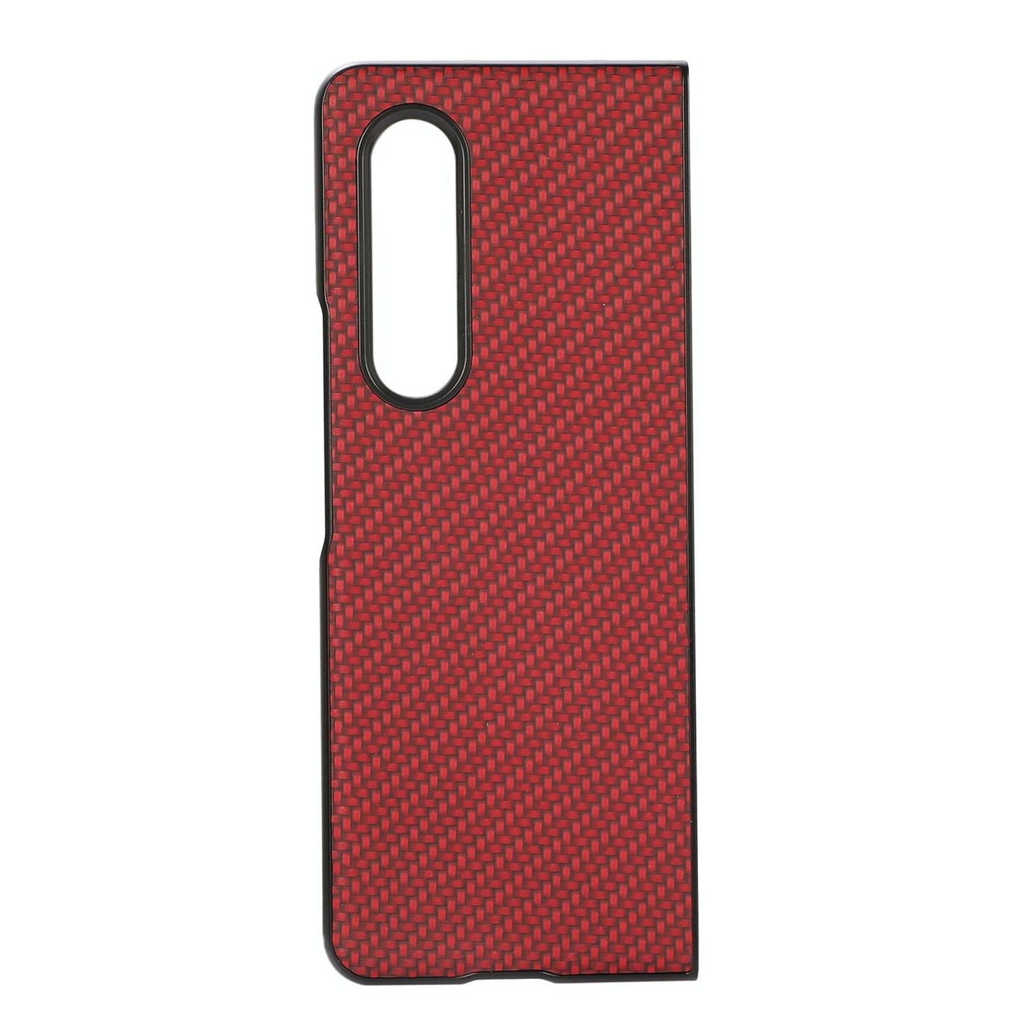 For Samsung Galaxy z Fold4 5G Carbon Fiber Texture Leather Phone Case - Pu Material - Red