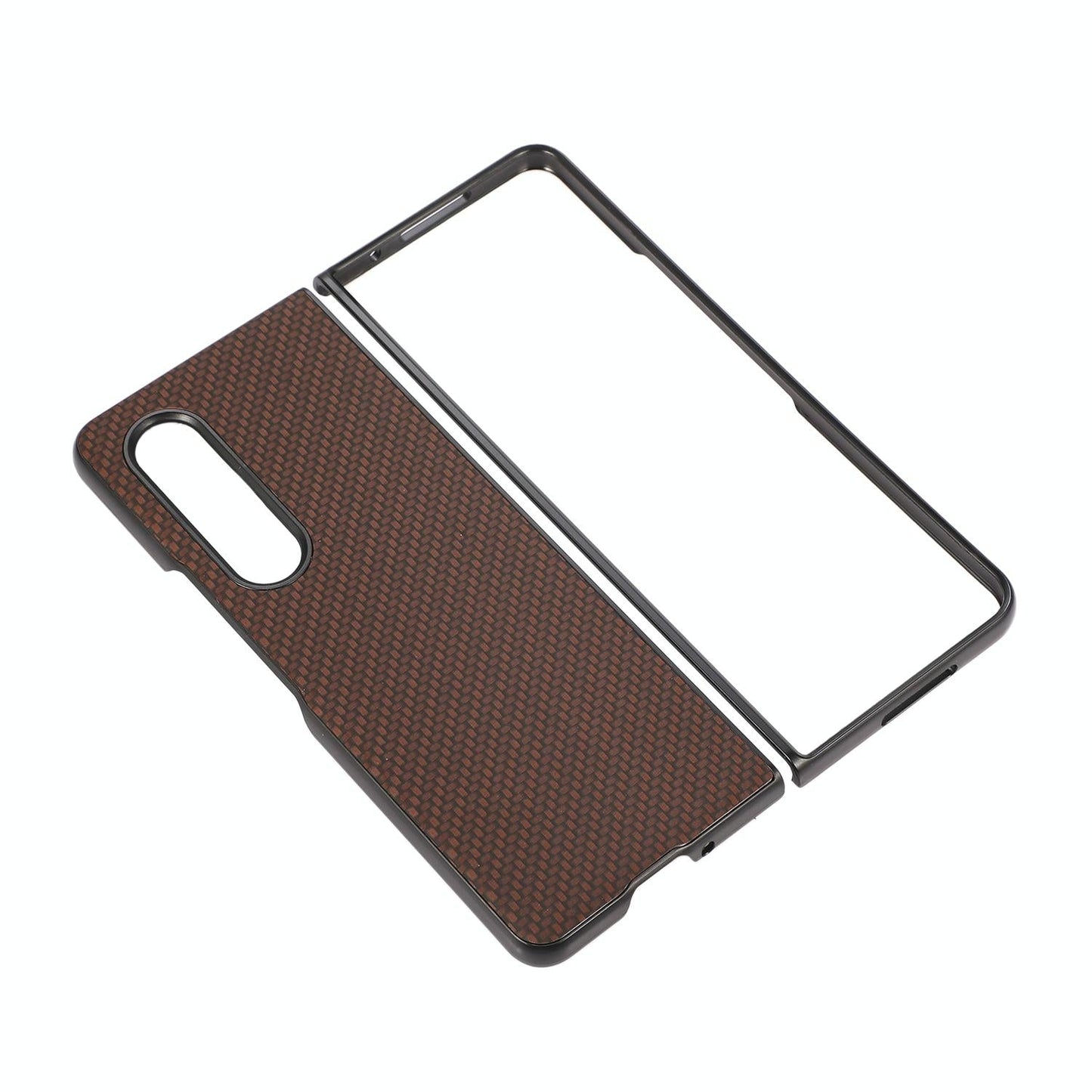 For Samsung Galaxy z Fold4 5G Carbon Fiber Texture Leather Phone Case - Pu Material - Red