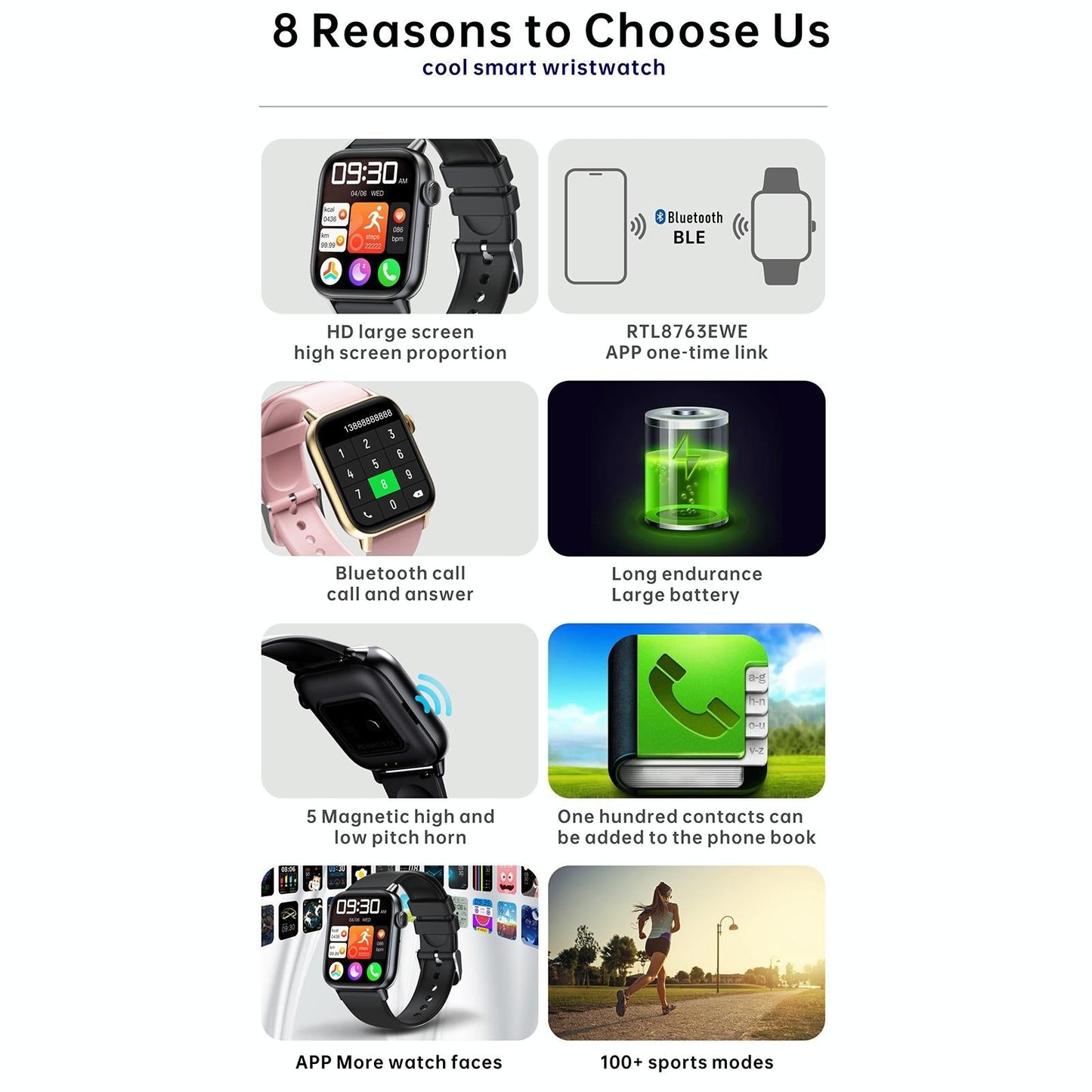 1.83 Inch Bt5.2 Smart Sport Watch Support Sleep / Heart Rate / Blood Oxygen / Temperature / Blood Pressure Health Monitor - Black + Pink