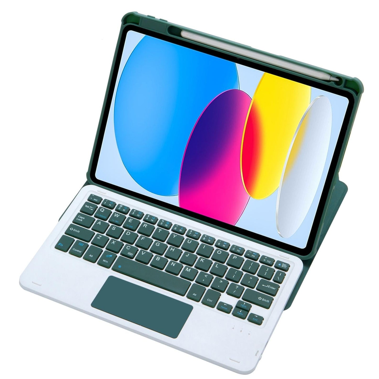 360 Rotation Bluetooth Keyboard Leather Case For Ipad 10.9 2022 - Transparent Acrylic With Touch Control - Pink