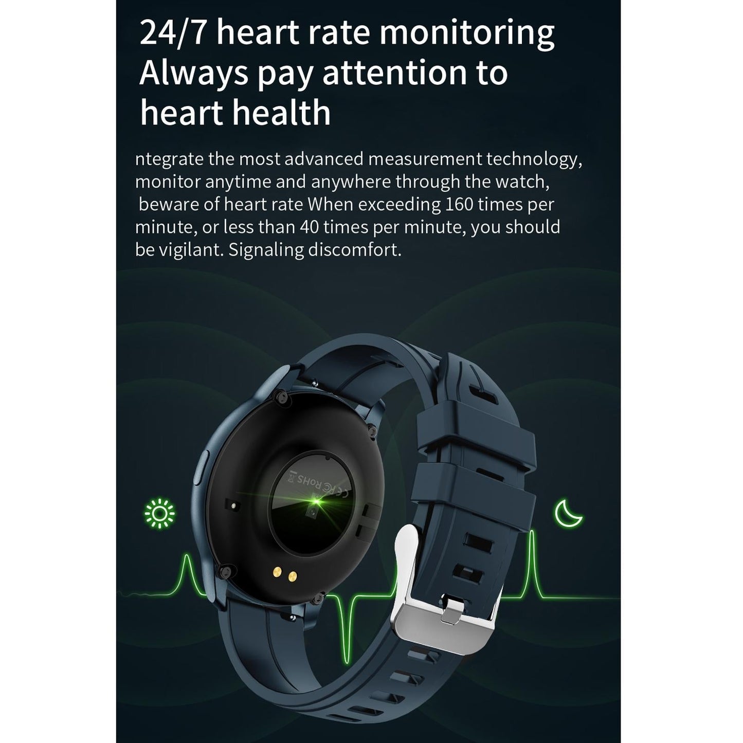 1.3 Inch Ips Colour Screen Ip67 Waterproof Smart Watch Support Sleep Monitor / Heart Rate Monitor / Blood Pressure Monitor - Blue