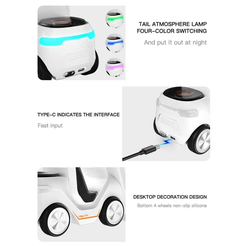 5 In 1 Car Desktop Alarm Clock With Wireless Charging - Gray