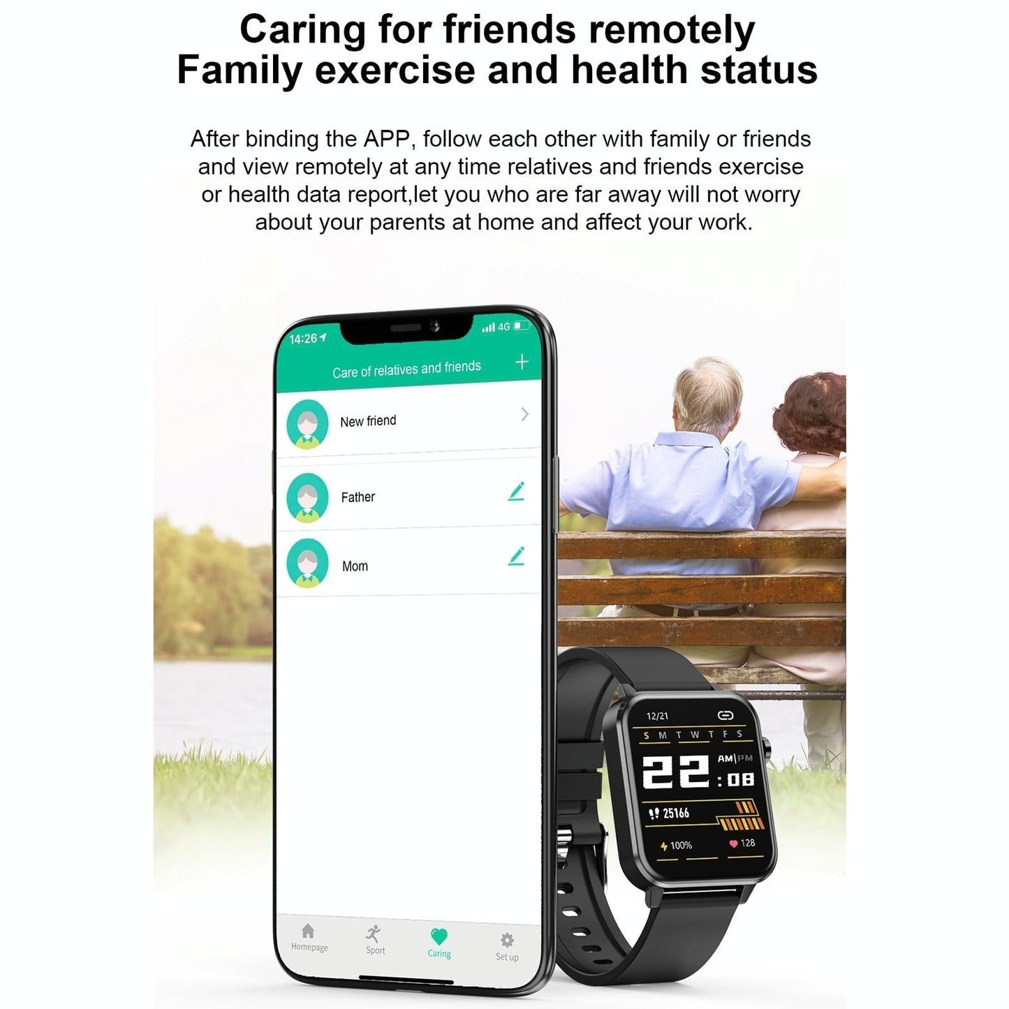 1.7 Inch Tft Colour Screen Ip68 Waterproof Smart Watch Support Blood Oxygen Monitoring / Body Temperature Monitoring / Ai Medical Diagnosis - Leather Strap - Brown