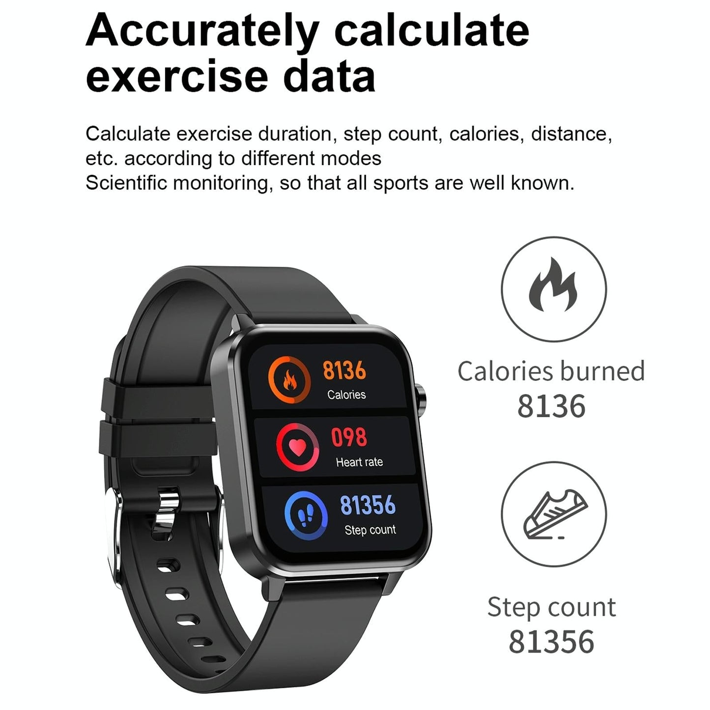 1.7 Inch Tft Colour Screen Ip68 Waterproof Smart Watch Support Blood Oxygen Monitoring / Body Temperature Monitoring / Ai Medical Diagnosis - Leather Strap - Brown