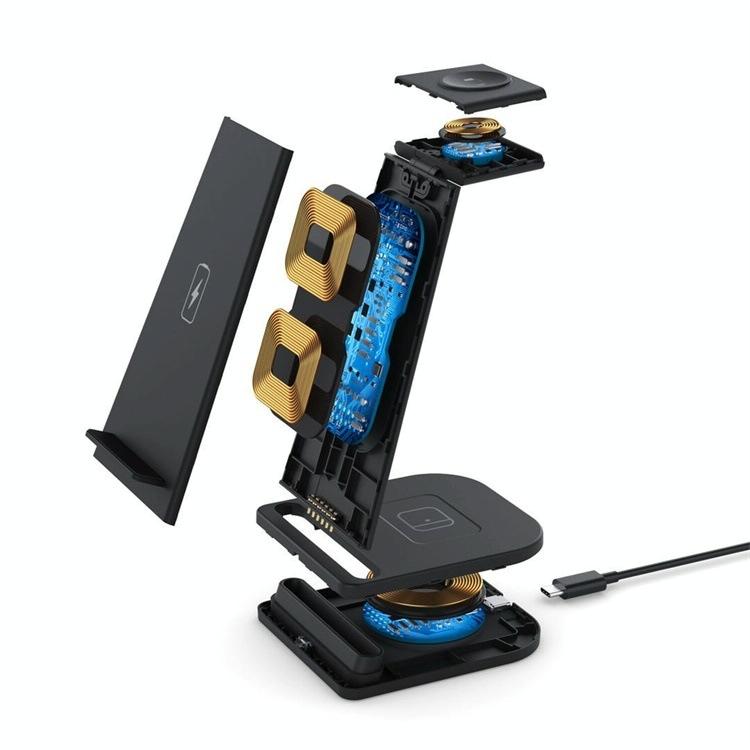 3 In 1 Portable Wireless Charger Detachable - Black