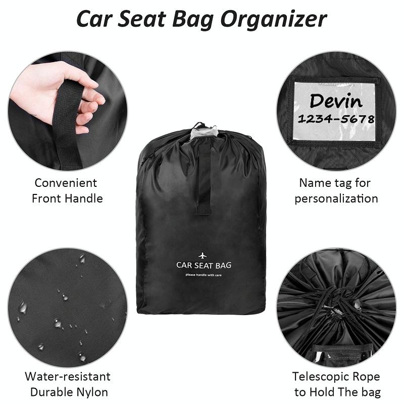 Travel Bag for Car Seat Stroller Wheelchair Storage - Black